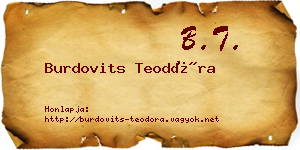 Burdovits Teodóra névjegykártya
